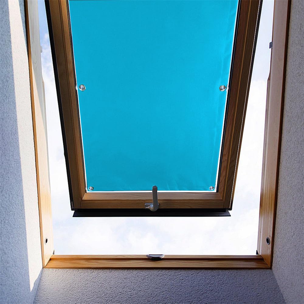 ZHhan Blackout Curtains for Roof Window Thermal Insulated Blackout Window Blinds with Sucker UV Protection for Bedroom, Baby Nursery Easy Installation (Blue,23.6"x20.5")