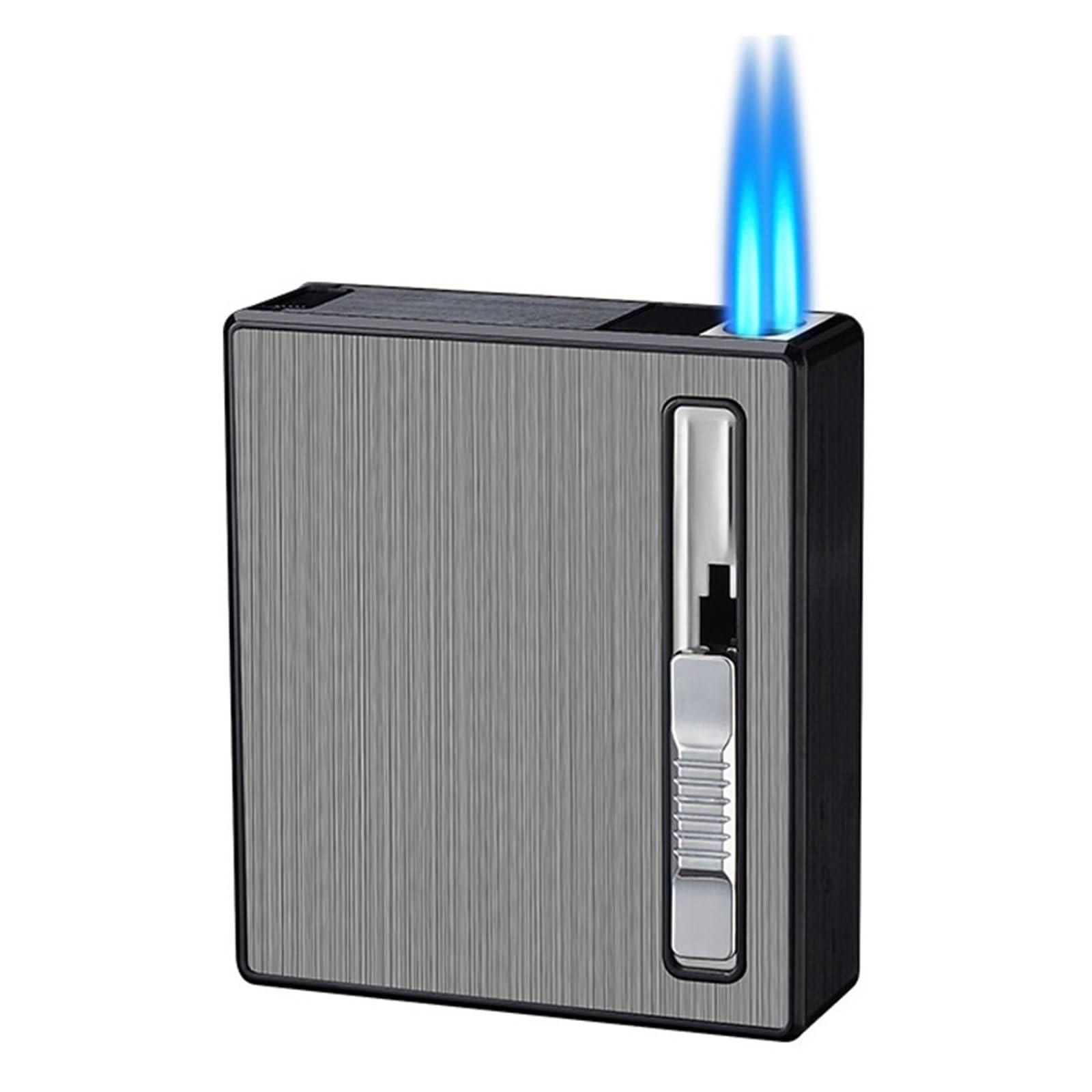 Amazon.com: GHFGHMN 2 in 1 Cigarette Case Lighter, Cigarette Case with  Lighter, Refillable Windproof Gas Lighter, Holds 20 Regular/Extra Large  Cigarettes Portable Lighter, Gift for Men(Color:Black.s) : Health &  Household
