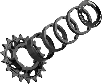 15T/16T/18T Single Speed Cogs Conversion Kit for Multi-Speed Bike to Dirt Jump/BMX, Aluminum Single Speed Cassette with Spacer and Locking Ring