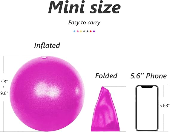 Fsadwnn Exercise Ball Small,Pilates Ball 9 Inch Core Ball,Small Exercise Ball with Pump,Barre,Mini Bender, Pilates, Yoga, Workout, Bender, Core Training and Physical Therapy