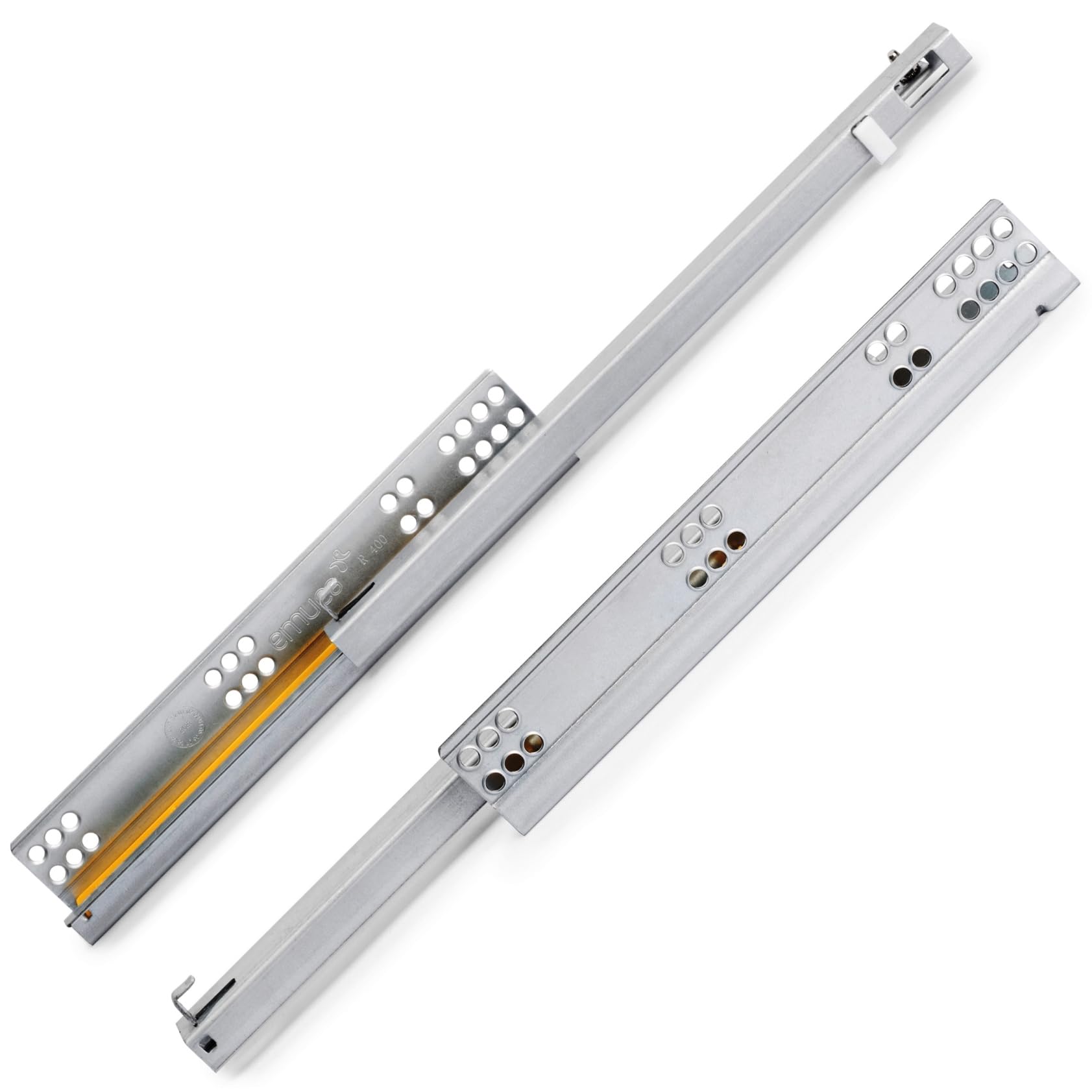 Glissières de plancher 400mm en acier robuste 25kg pour tiroir en bois massif
