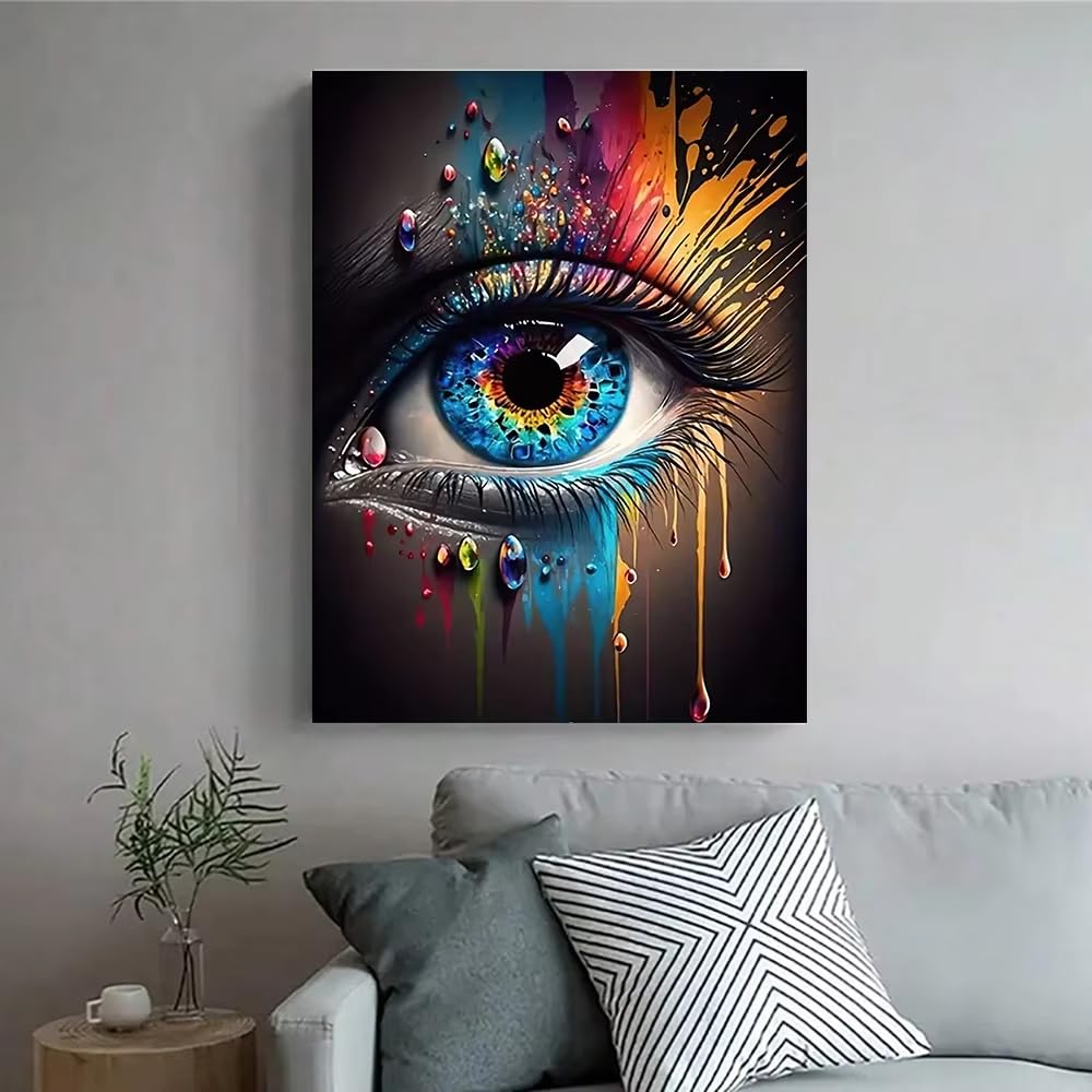 IHHGNB Classic Abstract Wall Art, Eye Features Mural, Canvas Prints Poster for Home Living Room Bedroom Office Decoration(70x90cm(26x35in)/No frame)