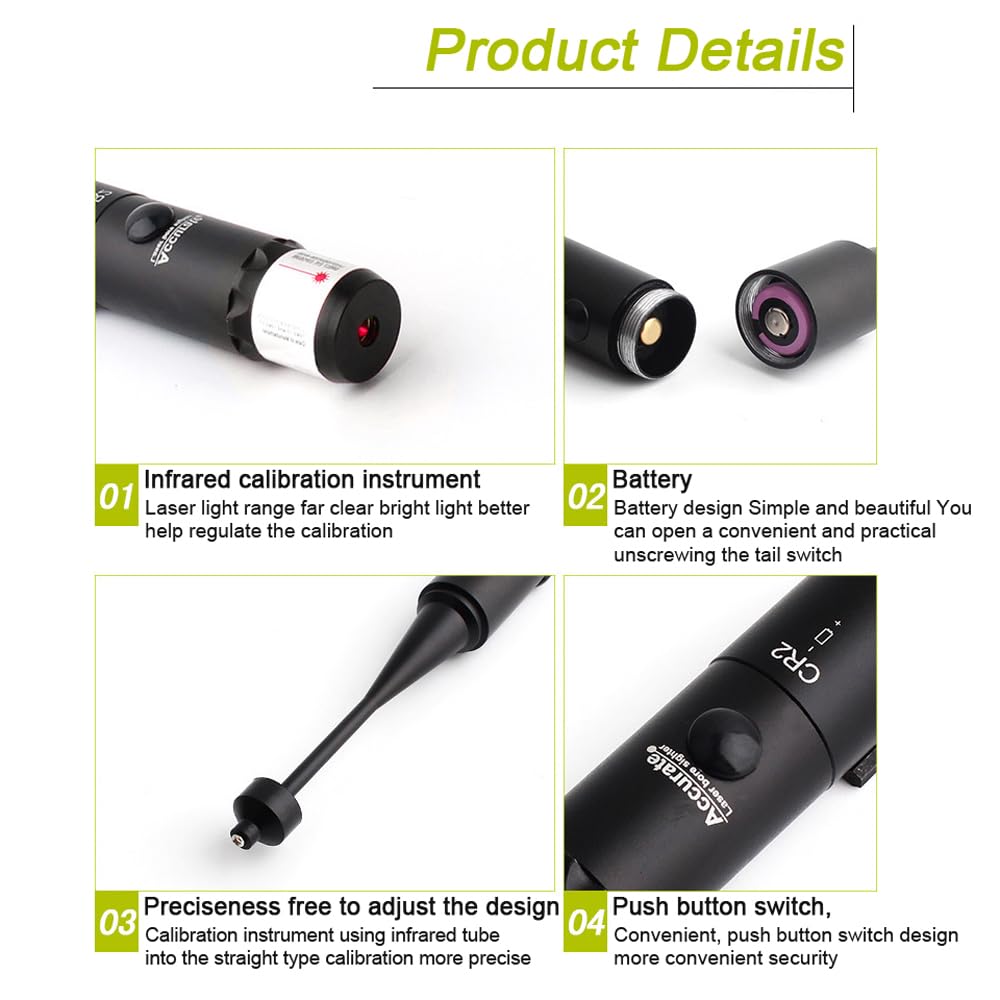 Calibreur Laser Weytoll en Alliage d'Aluminium Calibreur Sans Tour Laser Calibreur avec Adaptateur Réglable à 8 Trous pour Calibres de 0,177 à 0,50