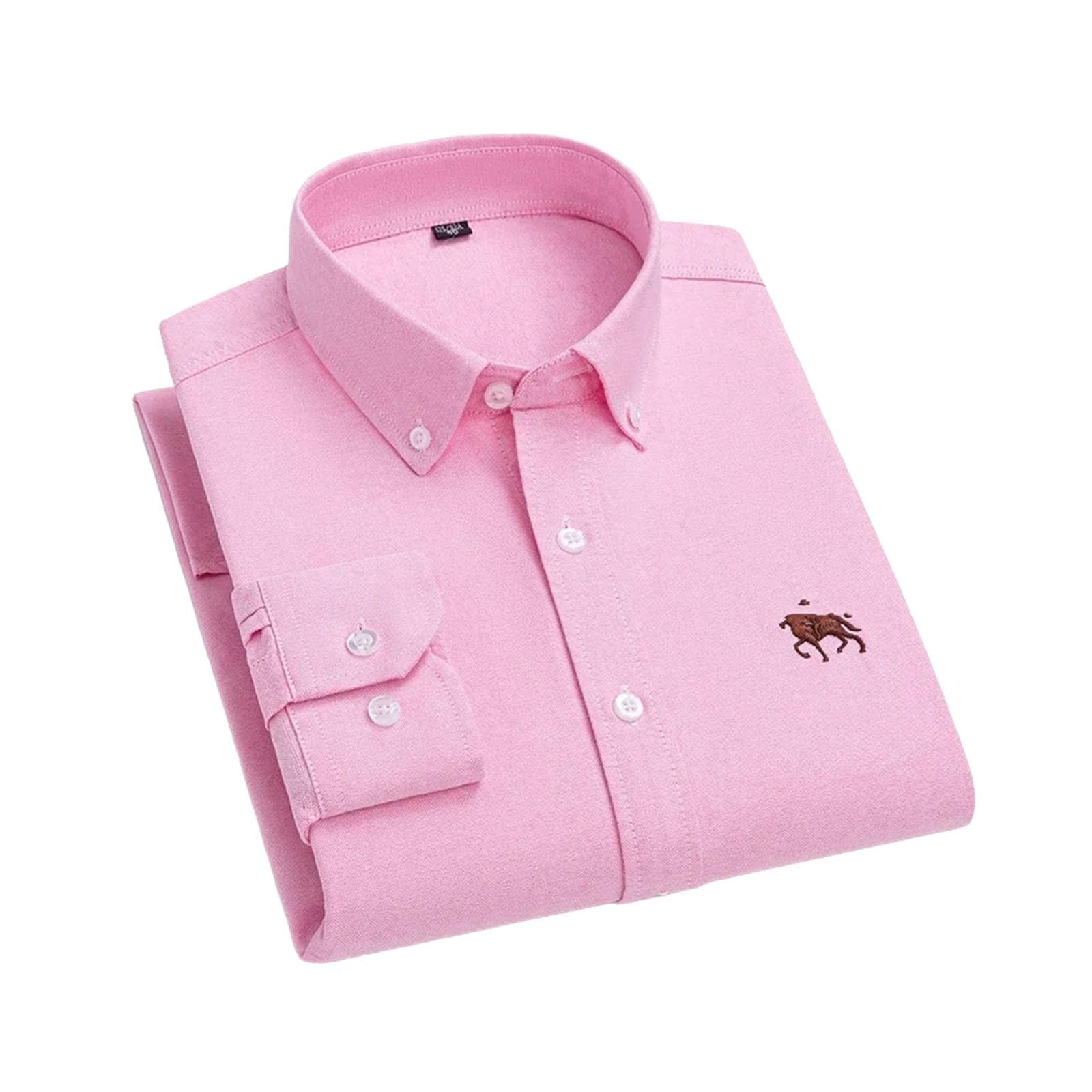 Camisas de manga larga para hombre, de algodón puro, Oxford, ajustadas, formal, lisas, ropa de oficina