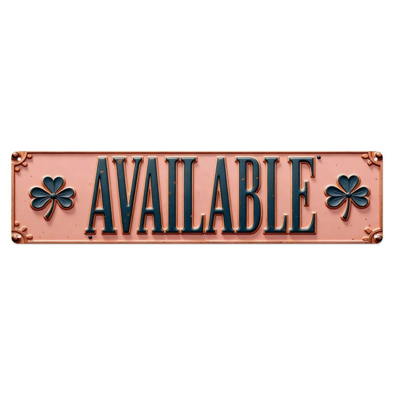 Available Sign With Shamrocks Metal Tin Sign Plaque