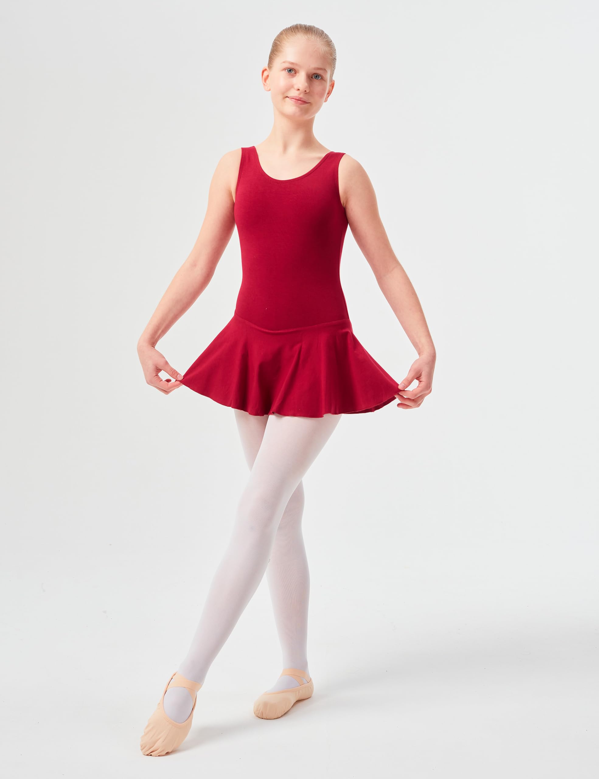 tanzmuster Ballettkleid Mädchen ärmellos - Nora - Gr. 92-170 - Baumwolle - Ballettbody Kinder Ballett Trikot