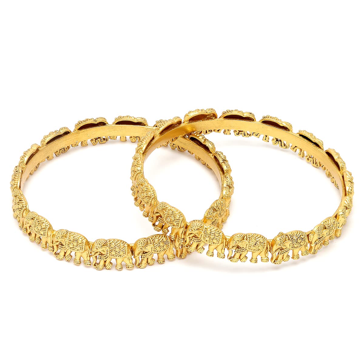 Karatcart Gold Plated Set of 2 Elephant Design Bangles for Women (B0C3D8N635) Amazon Price History, Amazon Price Tracker