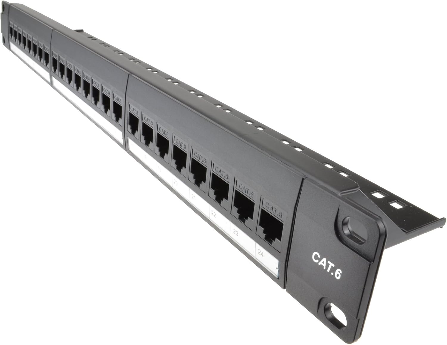 kenable 24 Port RJ45 CAT6 Gigabit Through Coupler Patch Panel with Back Bar