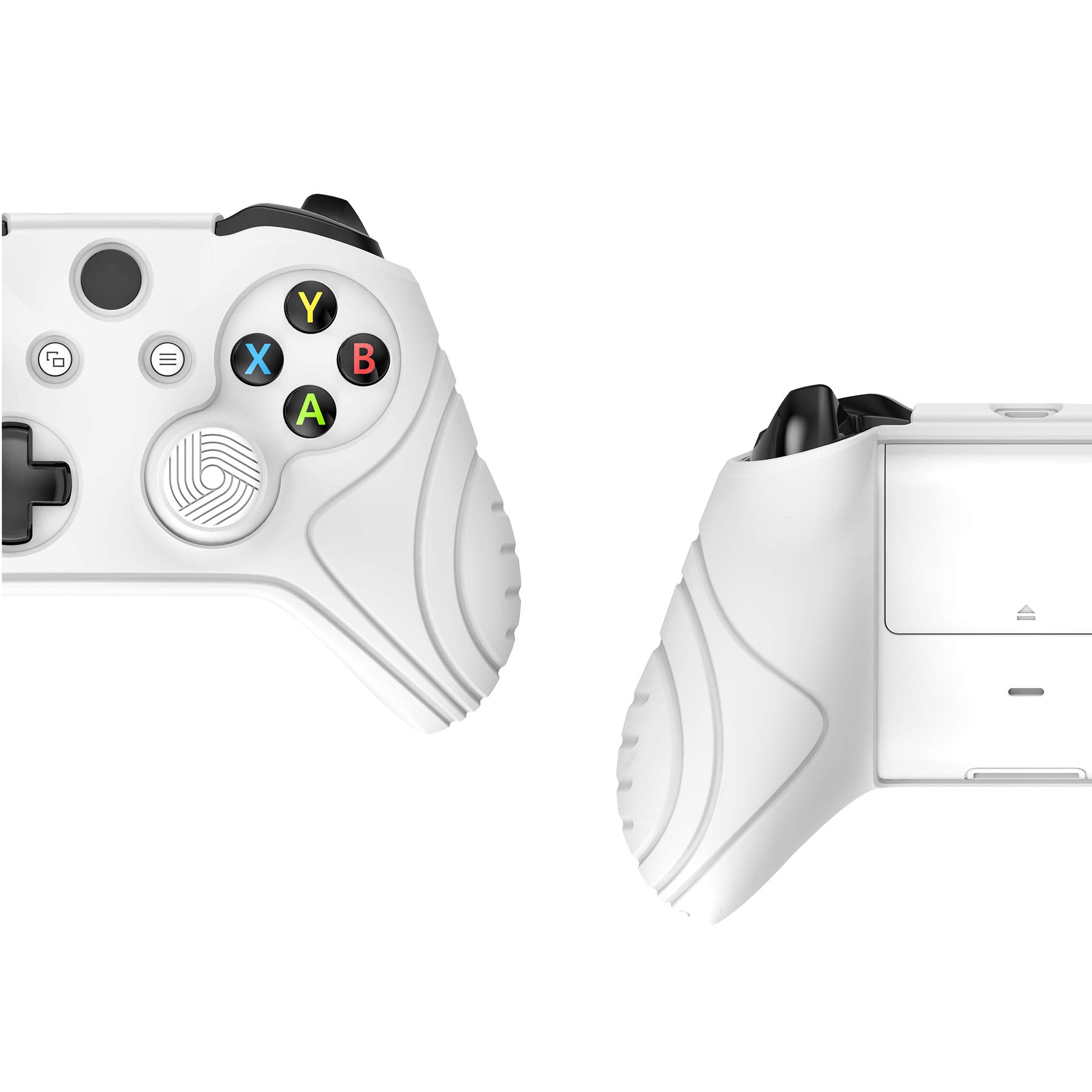 PlayVital Funda de Silicona para Xbox One S/X - Cubierta de Goma, Protector Antideslizante de Tacto Suave, Carcasa con 2 Tapas de Joystick, Protección Completa para Mando (Blanco)