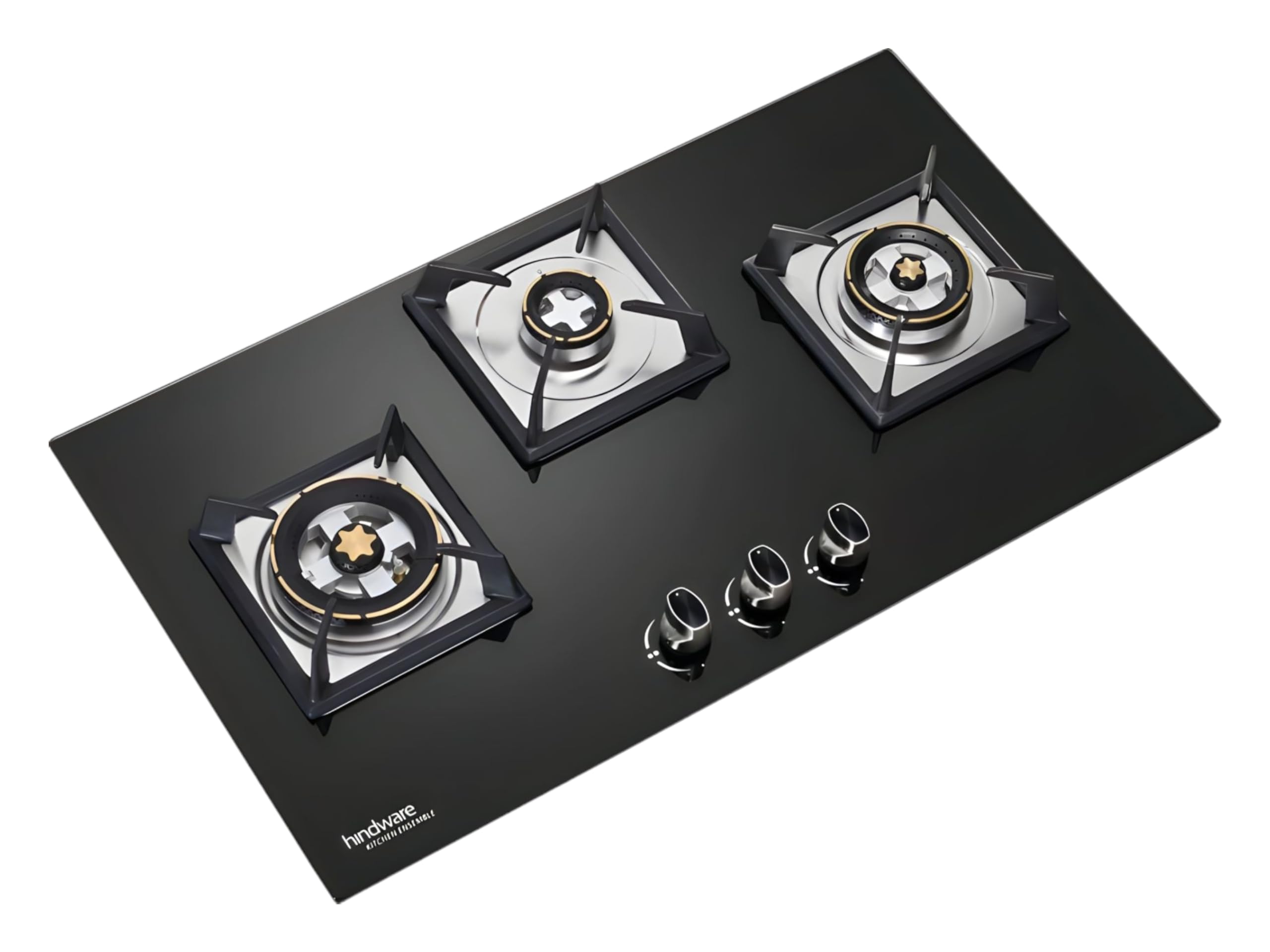 Hindware Elisa Plus 3B 78 | Brass Burner | Auto Ignition | Metal Knobs | 8 mm Toughened glass | Hob 3 Burners 78cm (Matt Black)-picture-31
