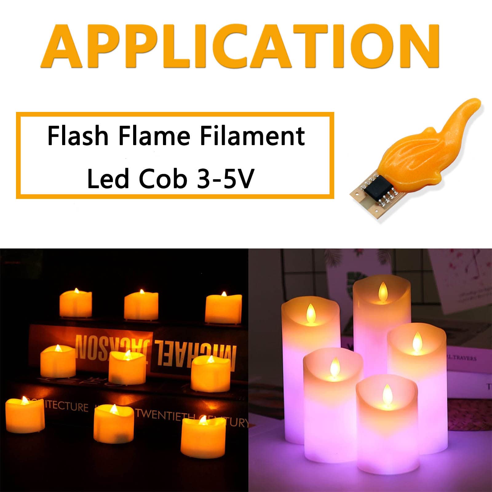 Lot de 50 ampoules Edison flamme flash DC3 DC4 V DC5 V 1900 K Blanc chaud Ampoule décorative 20 mA pour décoration de maison, fête, accessoires de bricolage, blanc chaud 1900 K, DC3-5 V