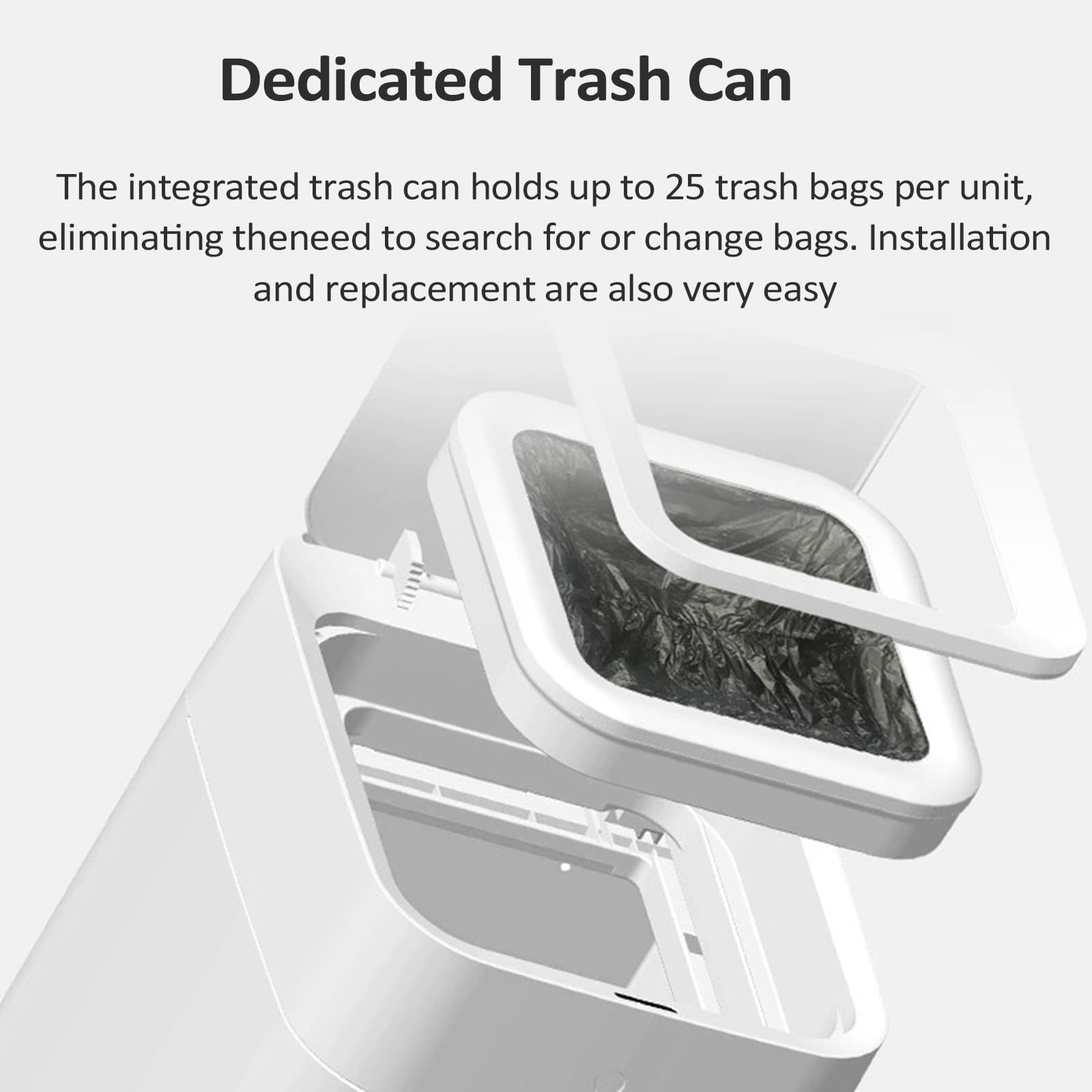 Bolsas de recambio automáticas para cubos de basura, 6 anillos de recambio para bolsas de basura fáciles de cambiar, compatibles con cubos de basura inteligentes de cocina, hasta 150 bolsas