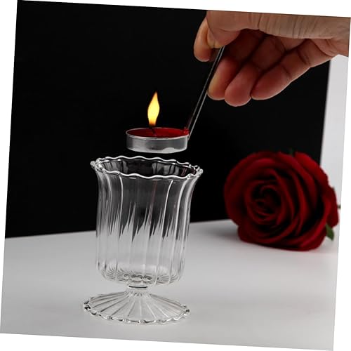 Miniatura 2 de PRETYZOOM 1pc Crystal Vase Glass Candle Glass Flower Vase Vintage Candle Holder Transparent Candlestick Wedding Vases Jarrones Vase for Centerpieces