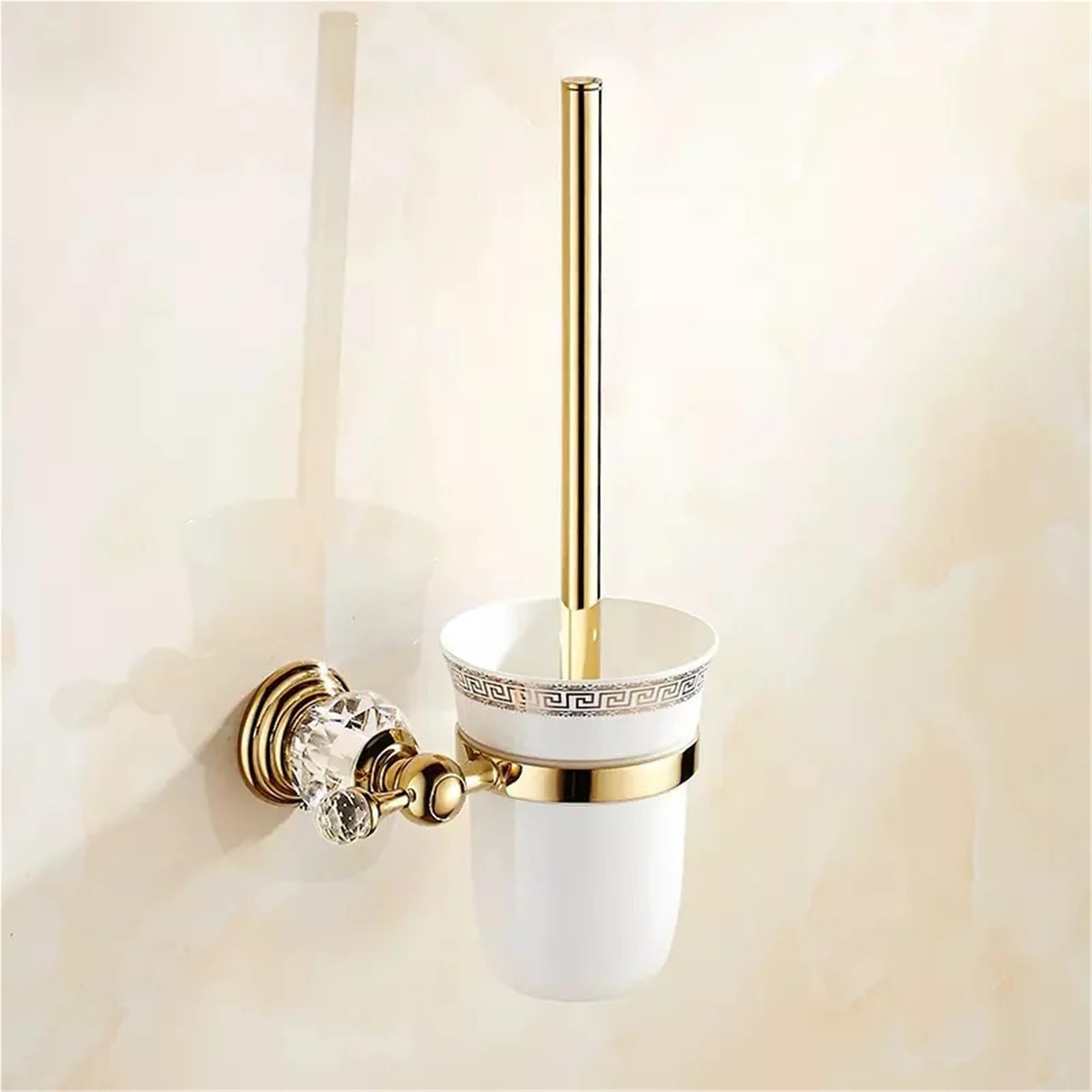 Portarotolo WC adesivo con mensola Set di accessori da bagno in ottone | Collezione di ferramenta da bagno in cristallo a parete(Soap basket)