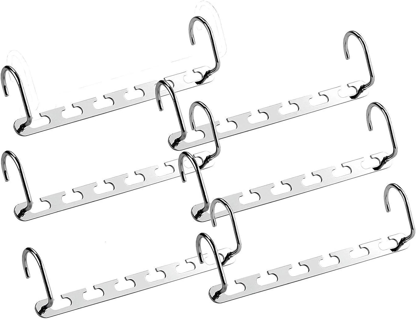KASTWAVE Magic Hangers Space Saving Hangers for Clothes Hangers Space Saving Wardrobe Clothing Hanger Organizer Closet Space Saver Hangers Metal Clothes Hangers Stainless Steel (6 Pack)