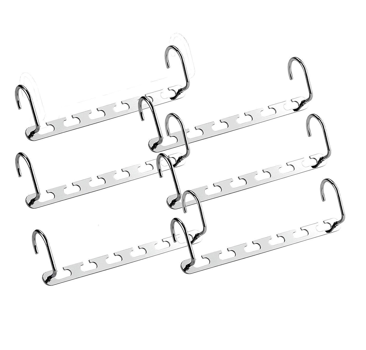 KASTWAVE Magic Hangers Space Saving Hangers for Clothes Hangers Space Saving Wardrobe Clothing Hanger Organizer Closet Space Saver Hangers Metal Clothes Hangers Stainless Steel (6 Pack)