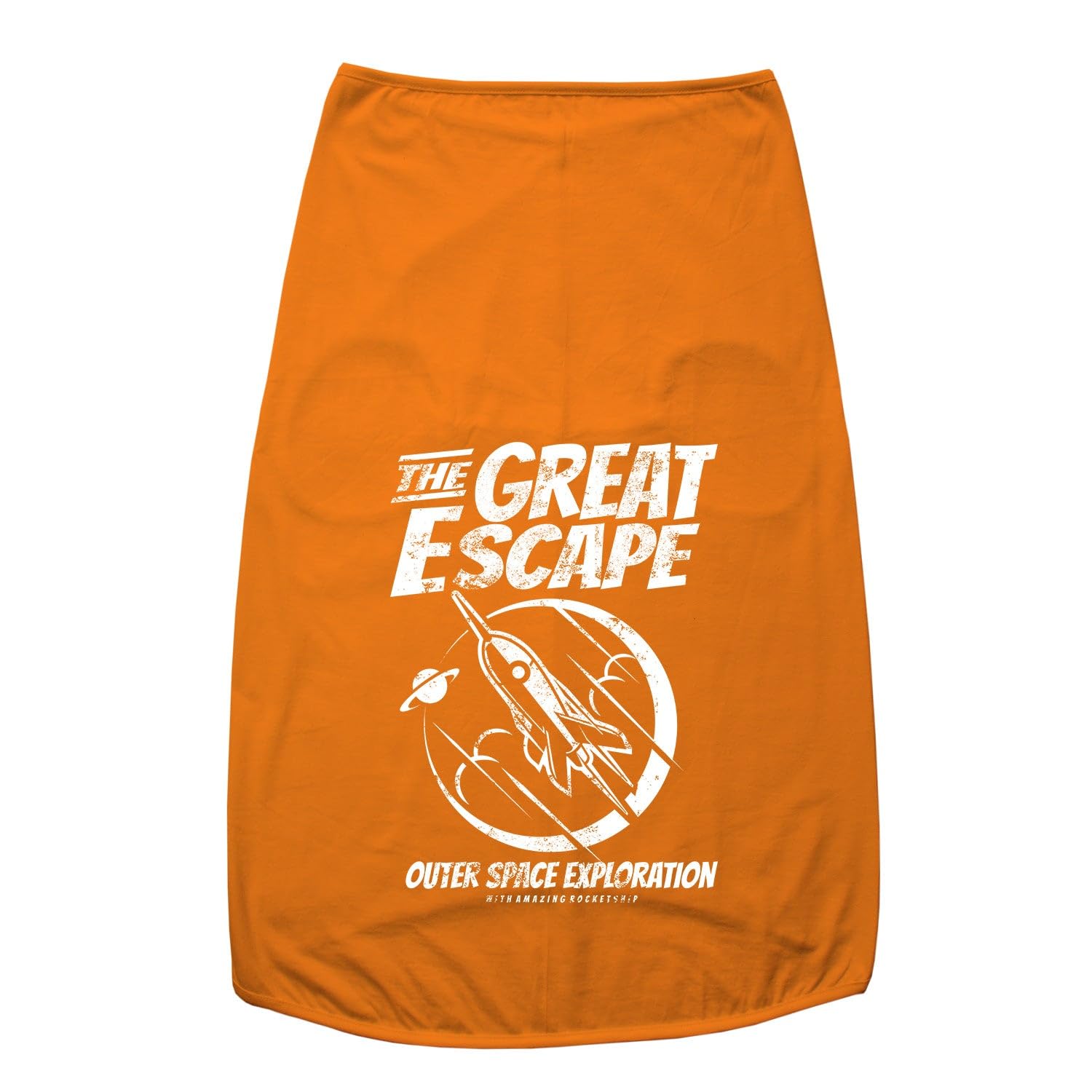 Funketti Summer Dog T-Shirt The Great Escape Printed Round Neck Sleeveless Tank/Tee Comfort, Breathable, Lightweight Dog Clothes/Apparel for Small/Medium and Big Dogs Breeds.(Orange/XXL)