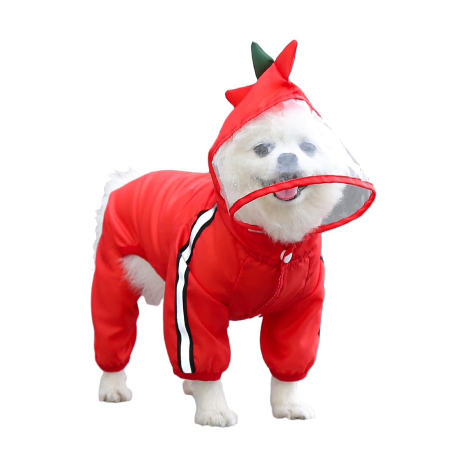 MANON ROSA Dog Raincoat Waterproof & Quick-Drying Puppy Rain Coat with Hood and Leash Hole Cute Hooded Rain Poncho Gear Clothes for Small Medium Large