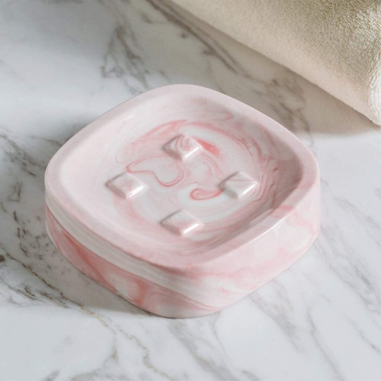 Zestawy Łazienkowe Dozownik Mydła Butelka 4-zestaw Ceramiczny Marmurkowy Minimalistyczny Zestaw Wyposażenia Łazienki Do Wystroju Domu Zestaw Akcesoriów(Grey,4-set B)