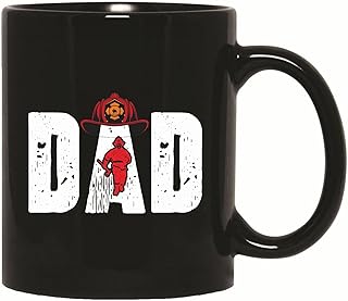 Fireman Dad Gift Vintage Funny Fire Service Gift for Fireman Dad 11oz 15oz Black Coffee Mug