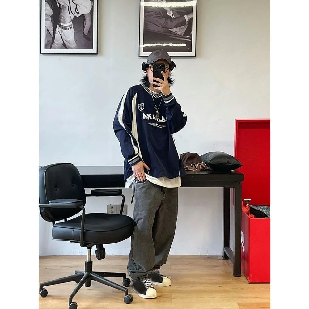 ZBDZSW Felpa da uomo Streetwear Splice Fashion Cityboy Outdoor Hip Hop Sport Style V-Collo Felpe Donna Oversize Felpa con cappuccio