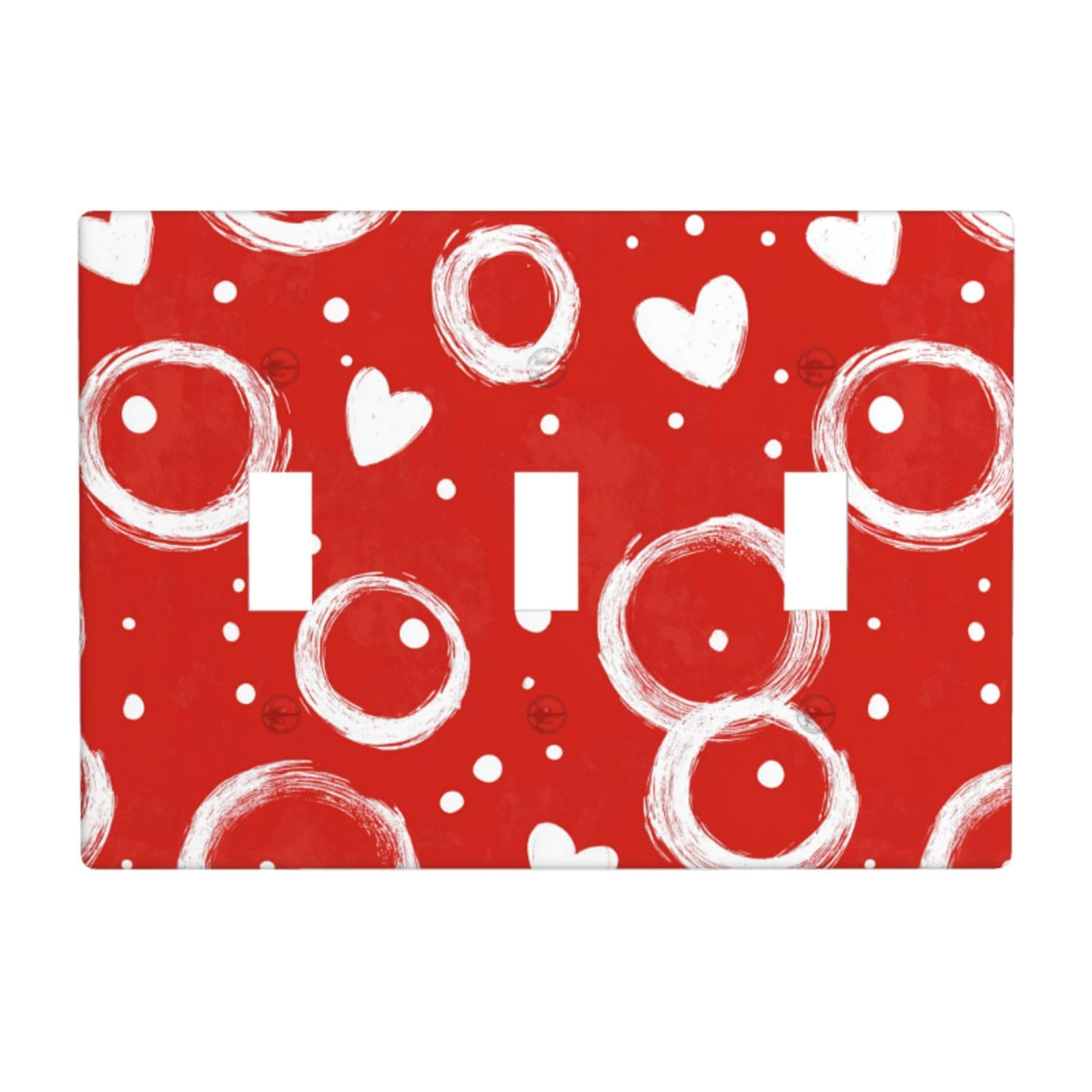 Abstract White Circles Dots Light Switch Covers 3 Gang Triple Toggle Wall Plate Switchplate Electrical Faceplate for Bathroom Kitchen Bedroom Decor