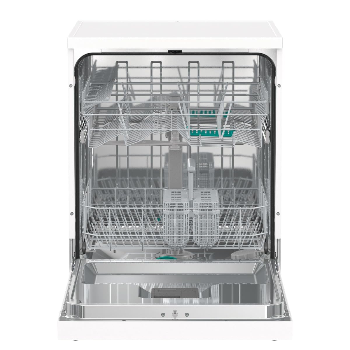 Gorenje GS642E90W - Lavastoviglie autoportante, 60 cm, 13 coperture, Total AquaStop, protezione completa contro il troppopieno, programma igienico, funzione SpeedWash, autopulente, cestino portaposate