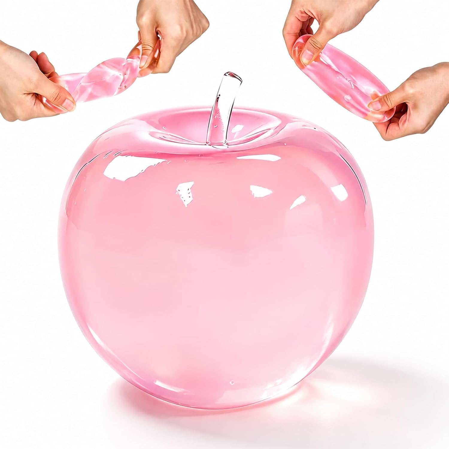 Apple Squishy Stress Ball, Slow Rising Squeeze Toys, Cute Pink Fruit Sensory Fidget Toys for Kids and Adults, Soft Apple Squishies for Sensory Play, Party Favors and Gifts — image 1