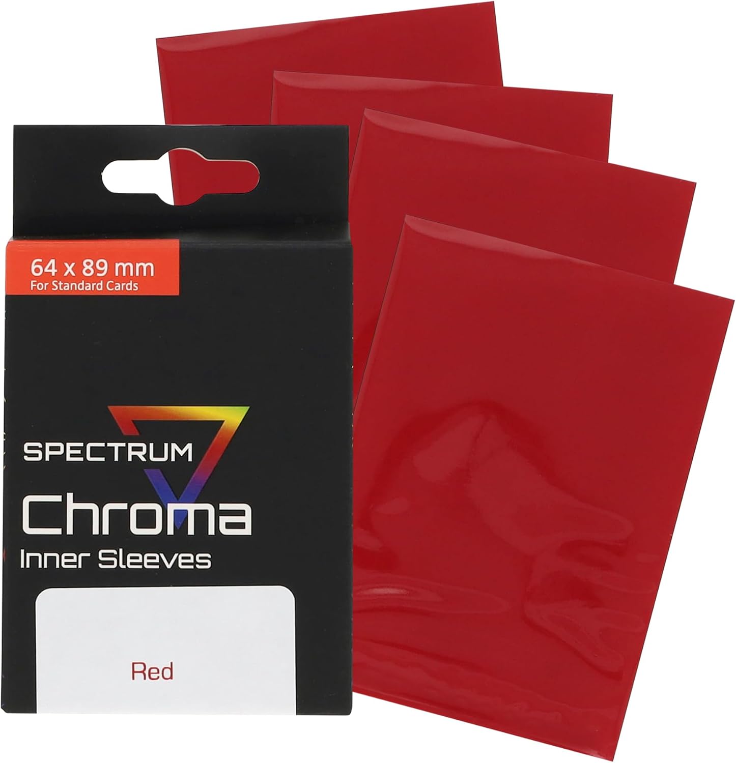 BCW Spectrum Red Chroma Inner Card Sleeves | 100 Pack | Acid-Free Archival Quality Protection | Perfect Fit Sleeves for MTG, Pokemon | Dual-Sided Glossy-Clear