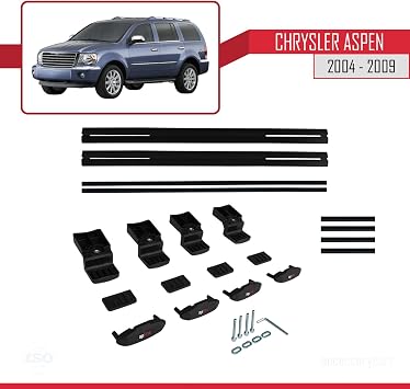 apline Chrysler Aspen 2004-2009 Arası ile Uyumlu BASIC Model Ara Atkı Tavan Barı Siyah 2 Adet