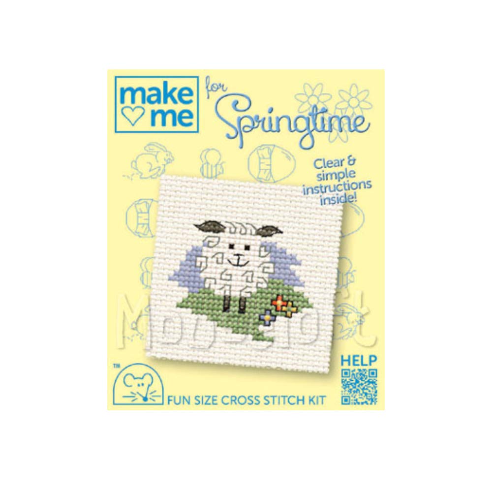 Mouseloft Mini Counted Cross Stitch Kits Make me for Springtime - Lamb