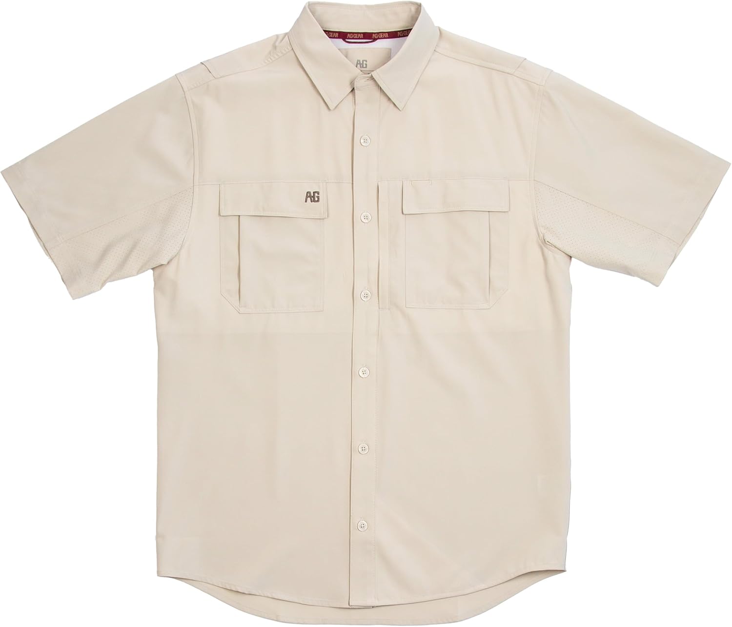 AG-GEAR Men's Short Sleeve Hay Baler Button Down Shirt, Breathable Performance Work Shirt for Farmers and Ranchers with UPF30