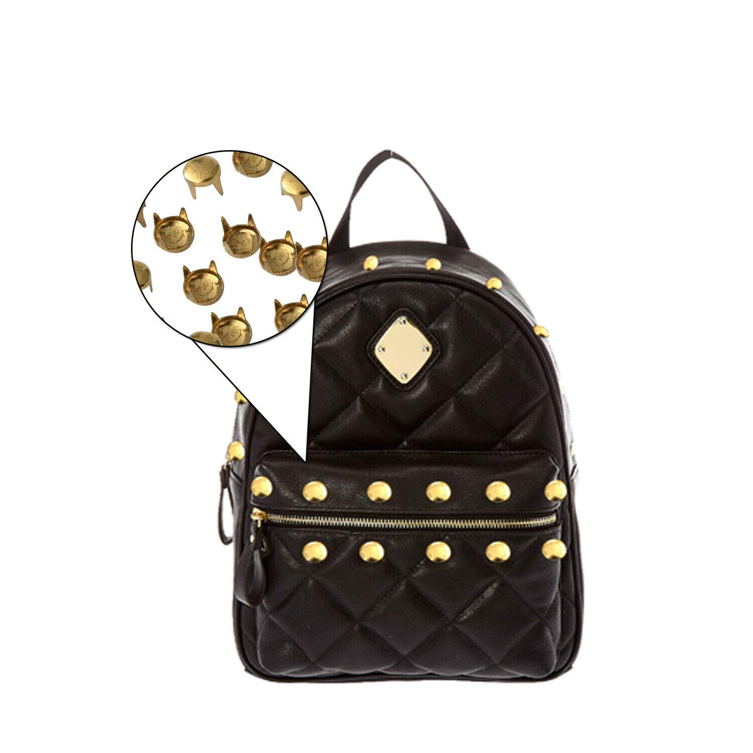 500 X 6mm Argent Clous Pour Tissu Et Cuir Artisanat - Dôme Rond Tête - Accessoire Décoratif Jeans, Chaussures, Sacs, Vestes Ceintures - Golden