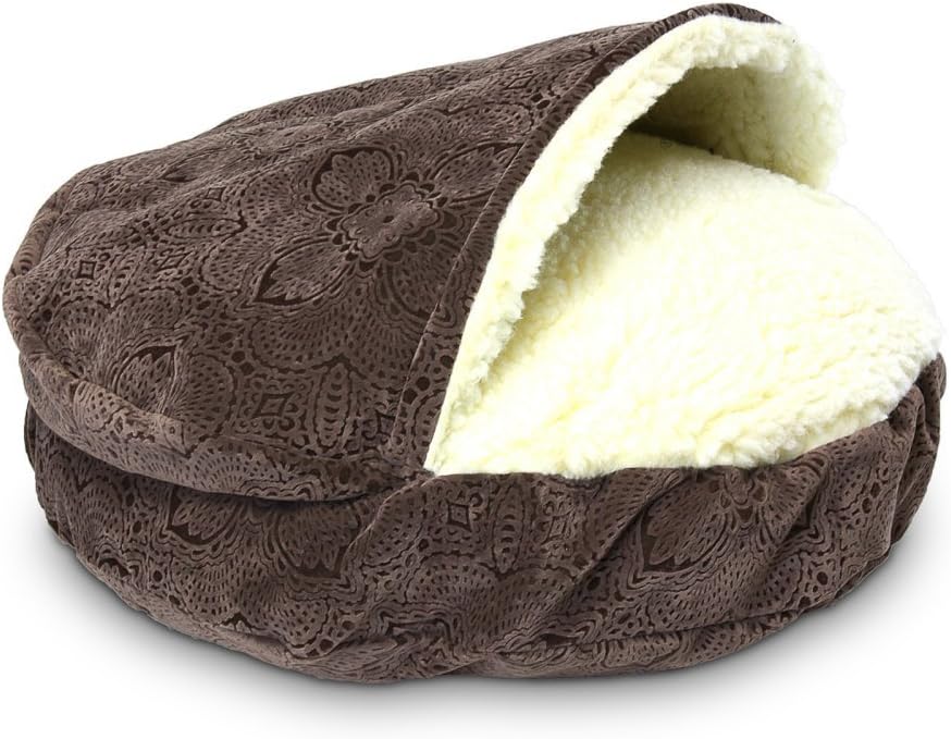 Cozy Cave Luxury Hooded Dog Bed Color: Amulet, Size: X-Large - 45" L x 45" W