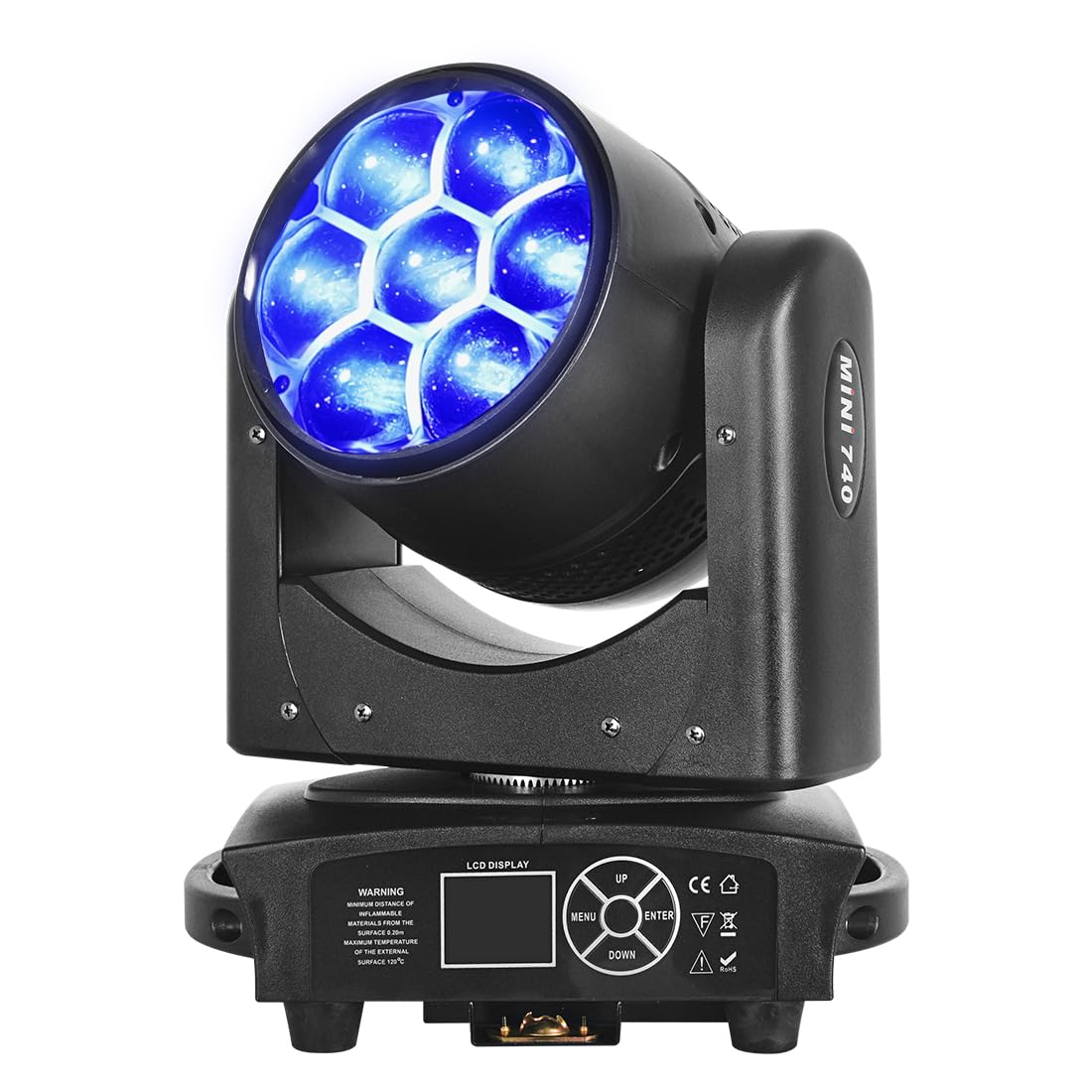 Dreamland Mini Moving Head DJ Lights 7x40W RGBW 4 in1 Moving Head Light Wash Zoom Beam CTO Stage Lighting Effect with DMX Sound Auto Control for Parties Club Concert Wedding Disco Christmas