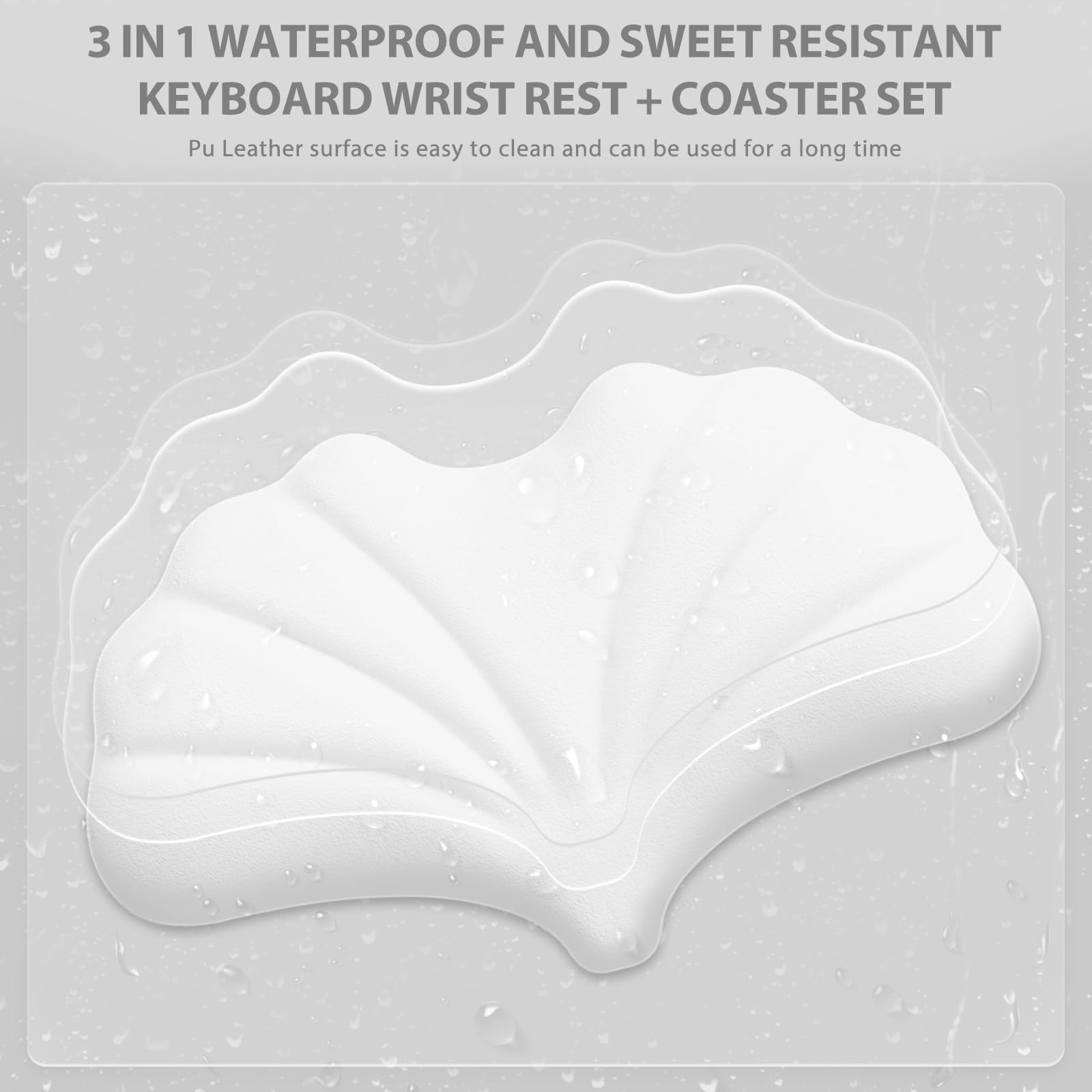 ToLuLu Tappetino per mouse ingrandito, in gel memory foam, poggiapolsi per tastiera, in pelle PU, ergonomico, supporto per ufficio, computer, laptop, Mac, comodo e facile da digitare, sollievo dal