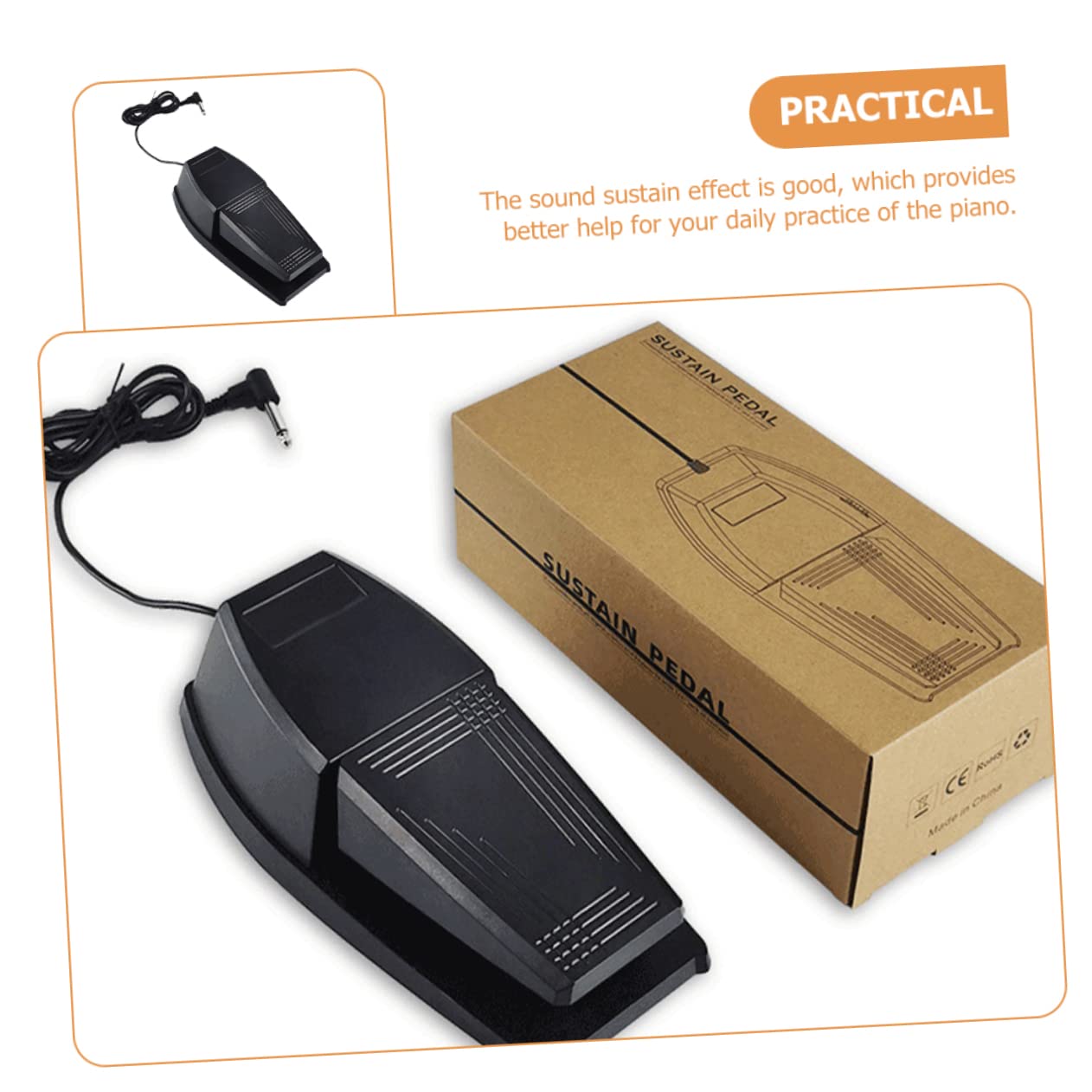 ifundom Professional Piano Sustain Pedal for Keyboard Portable Foot Pedal Felt Pad
