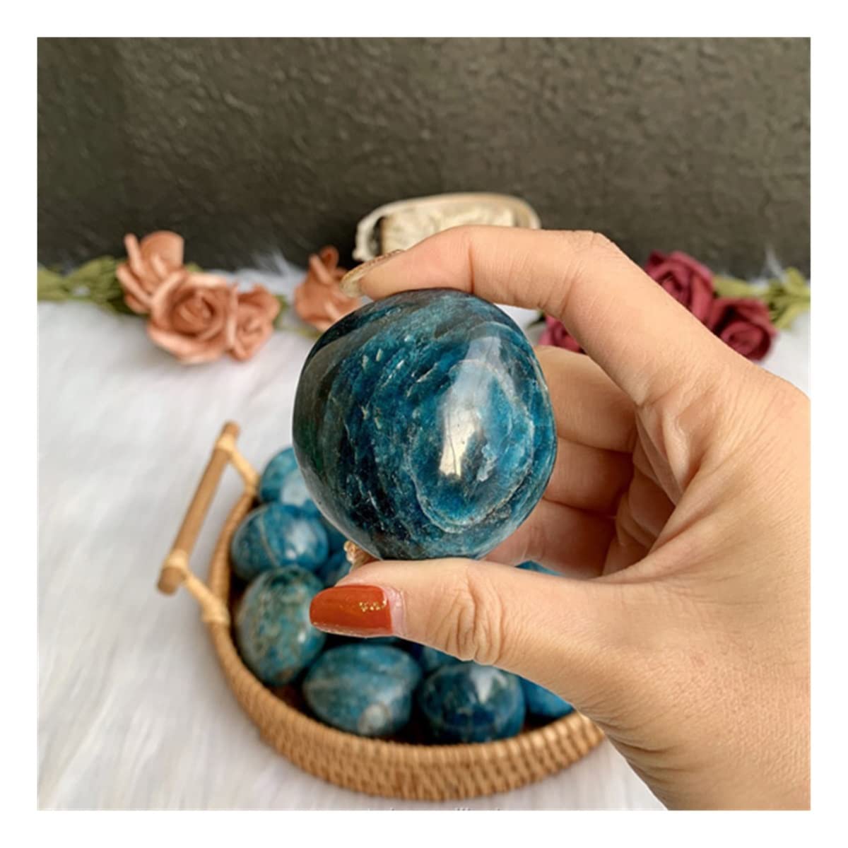 Piedras de cristal natural cuarzo azul para decoración