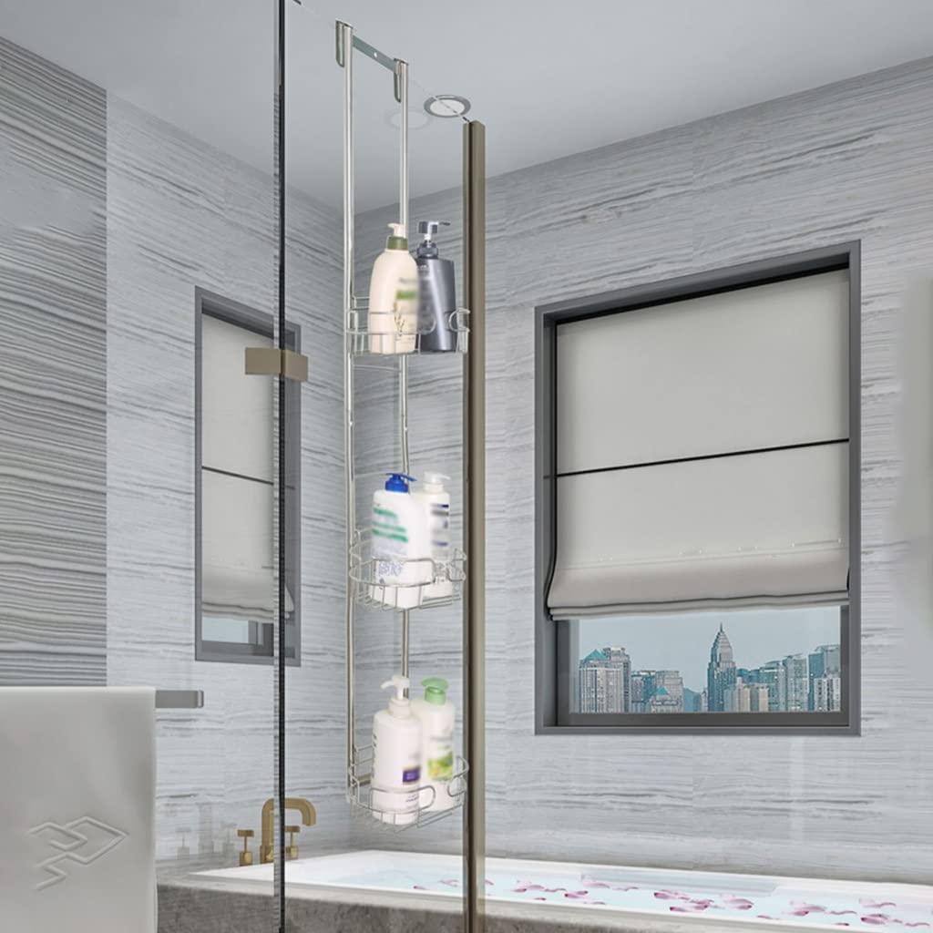 GIZNXBA Estanteria Ducha Colgar Estanteria Baño Acero Inoxidable Estante Organizador De Ducha Colgante Cesta De Almacenamiento Estante, Estantes De Baño