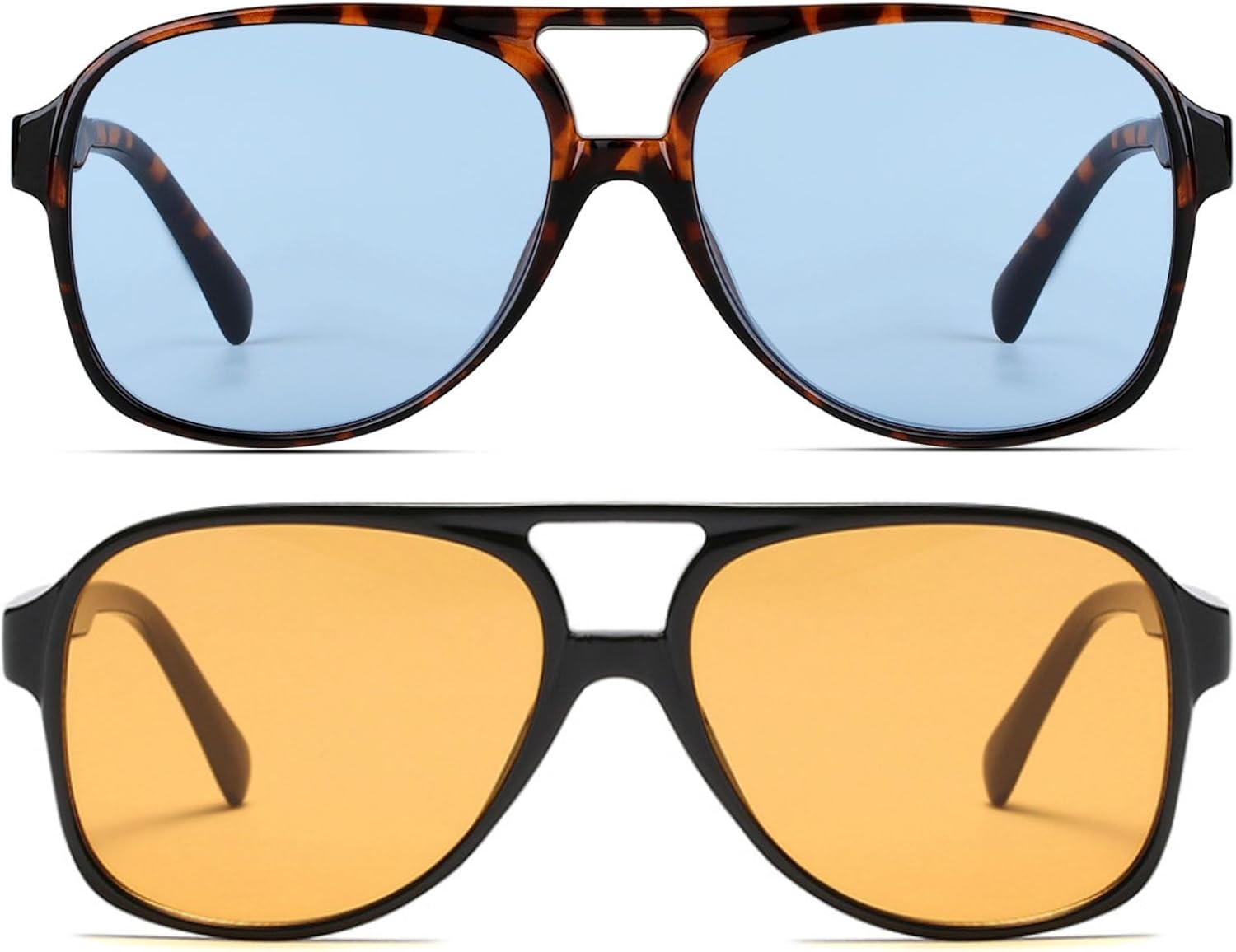 Freckles Mark Vintage Retro 70s Sunglasses for Women Men Classic Large Square Aviator Trendy Glasses - Image 2