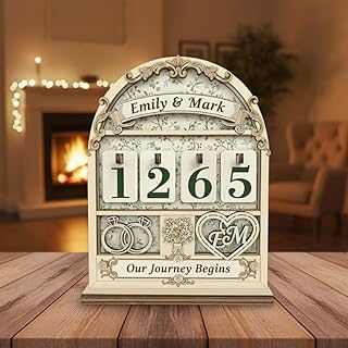 Personalized Couple Day Counter, Days In Love Tracker Wooden Sign, Our Journey Together Decor with Custom Names and Date, Romantic Anniversary for Couple