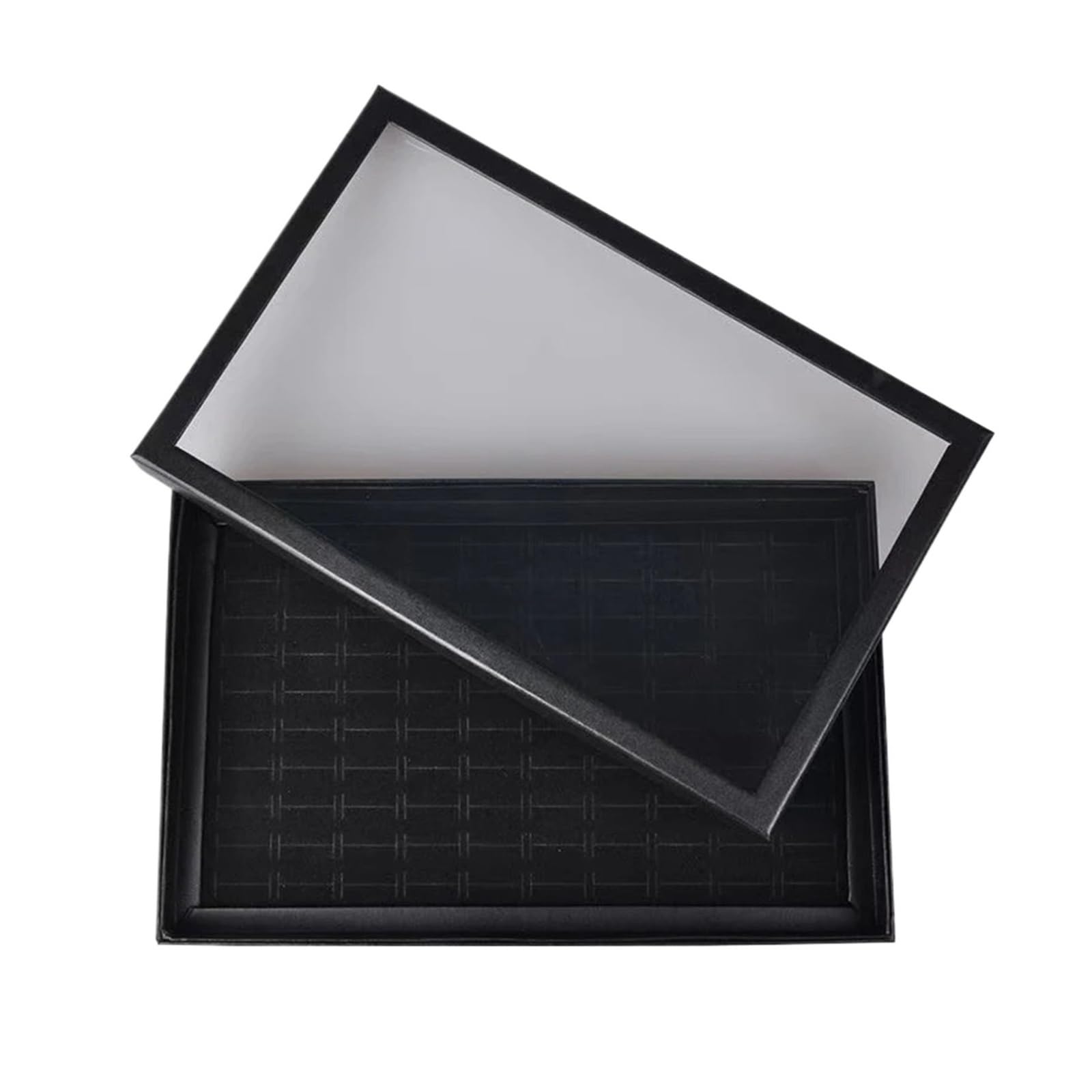 ZNJAMN 1pc Ring Inserts Jewelry Tray Stackable Organizer For Valet Closet Storage Box Case Pad For Display for Ring(Black)