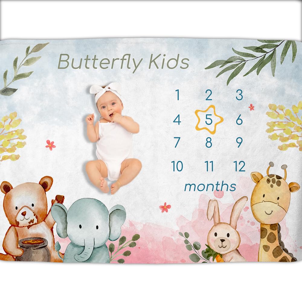 TEERAPHIQUE Custom Baby Blanket with Monthly Milestones,40X80-baby36 — image 1
