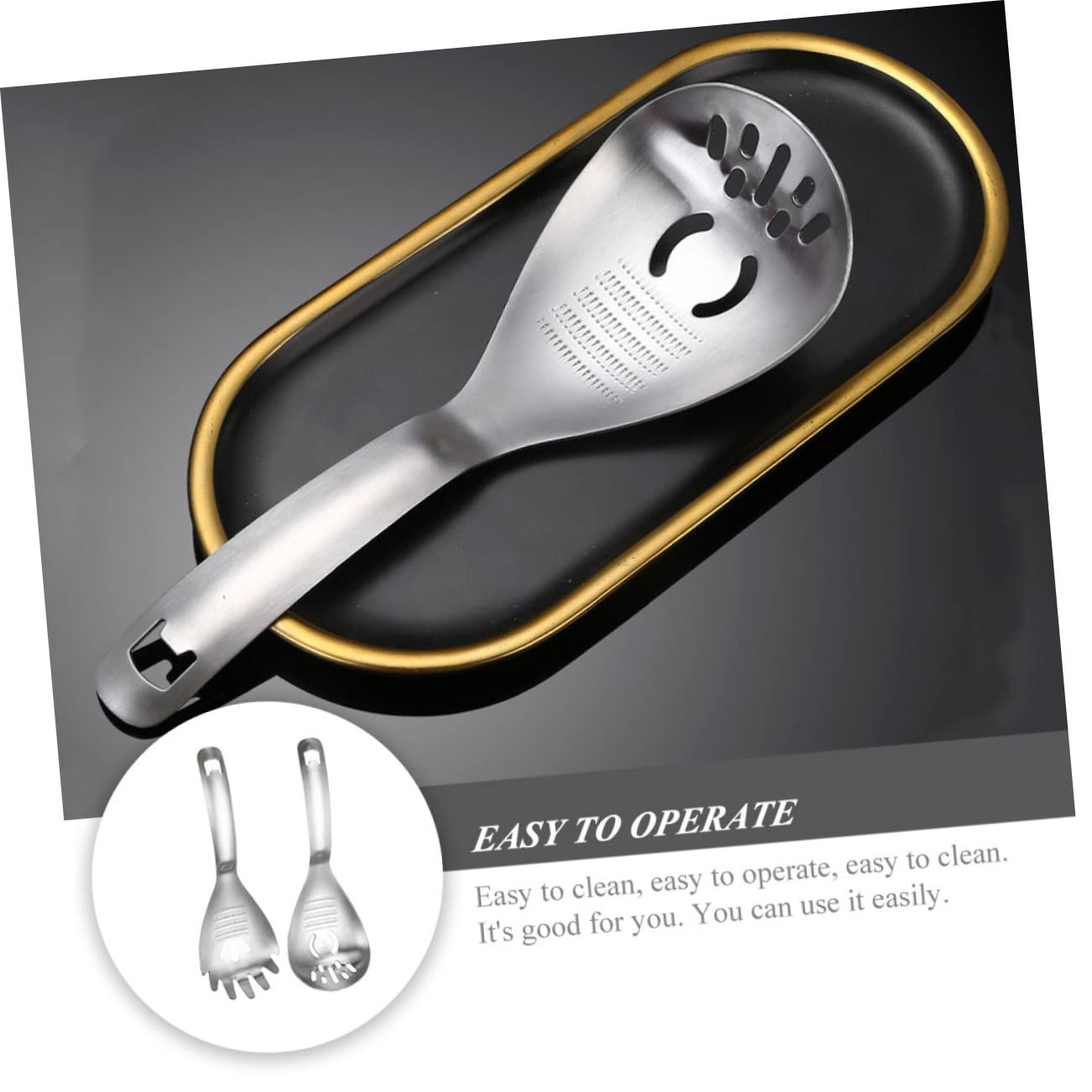 iplusmile 2pezzi Spremiaglio in Acciaio Inox per Cucina Grattugia per Radice e Tritaaglio Multifunzionale Cucchiaio in Acciaio Inox Incluso per Spremere Aglio e Altri Alimenti Complementari