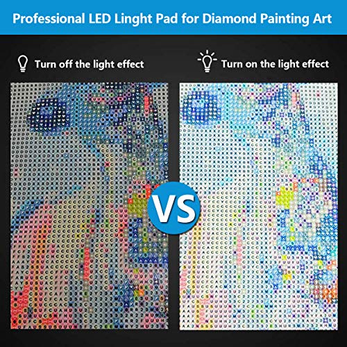 Mlife Diamond Painting A4 LED Light Pad - Dimmable Light Board Kit, Apply to Full Drill & Partial Drill 5D Diamond Painting with Detachable Stand and Clips - Thumbnail 6