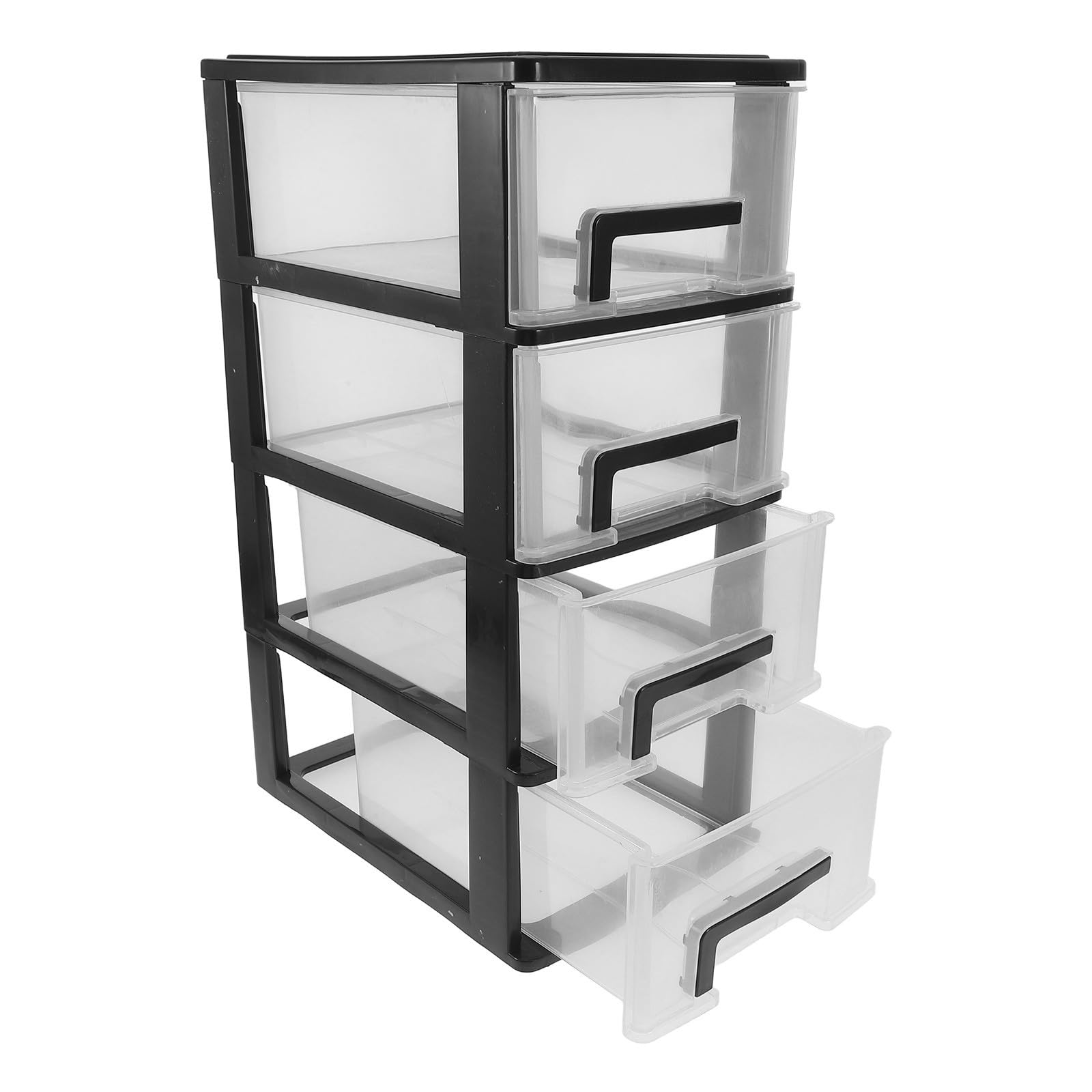 Boîte portable et simple LIFKOME avec 4 tiroirs de rangement en plastique noir
