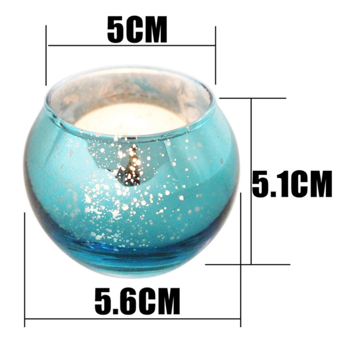 Cabilock 12 Piezas Portavelas de Azul con Motas Soporte Decorativo para Velas Pequeñas Diseño Moderno para Salón Dormitorio y Oficina