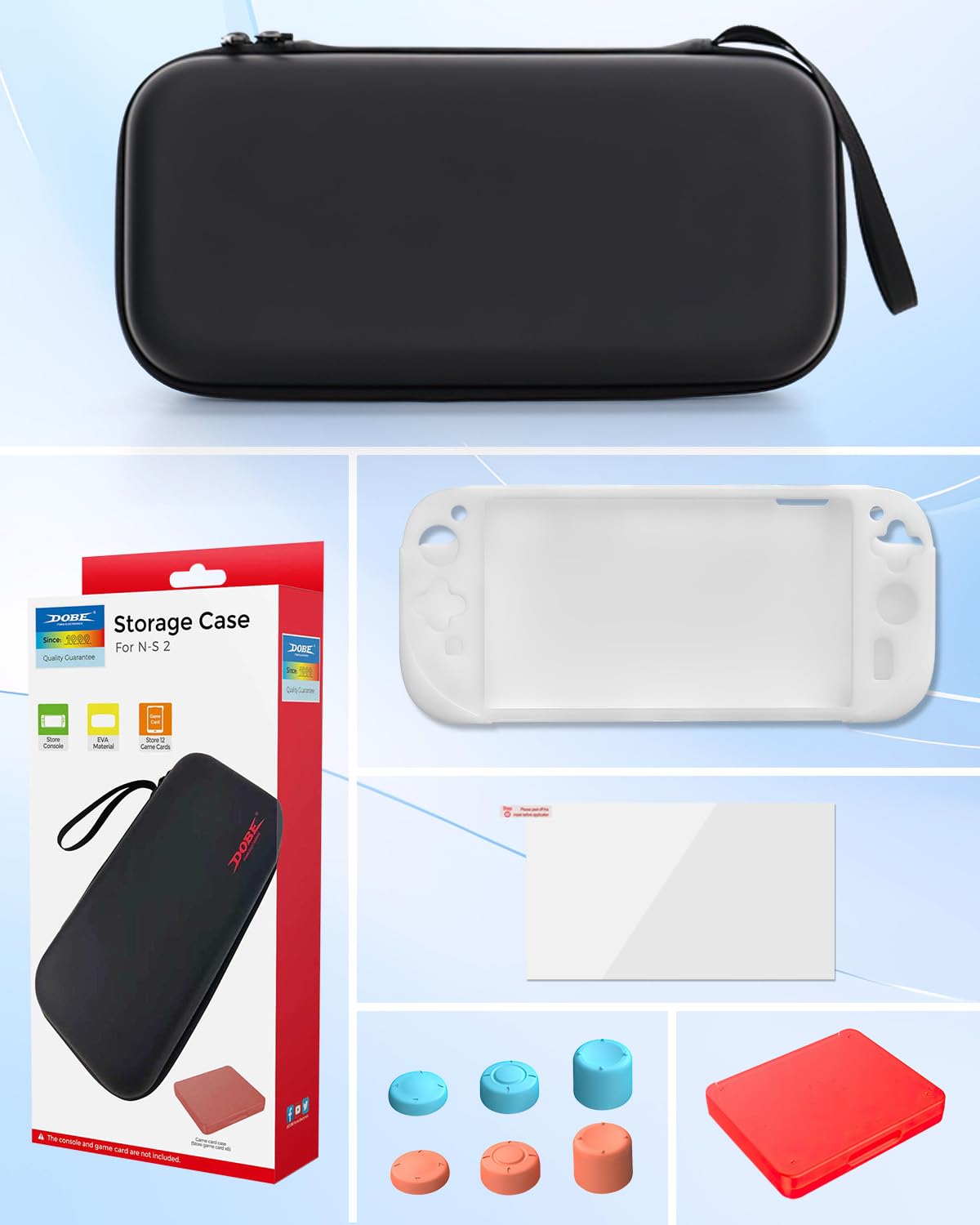 Sehawei Étui Rigide pour N Switch 2 avec 12 Emplacement pour Cartes de Jeu, Hard Carrying Case Protection pour Console JoyCon et Accessoires pour Switch 2 （2025 ）
