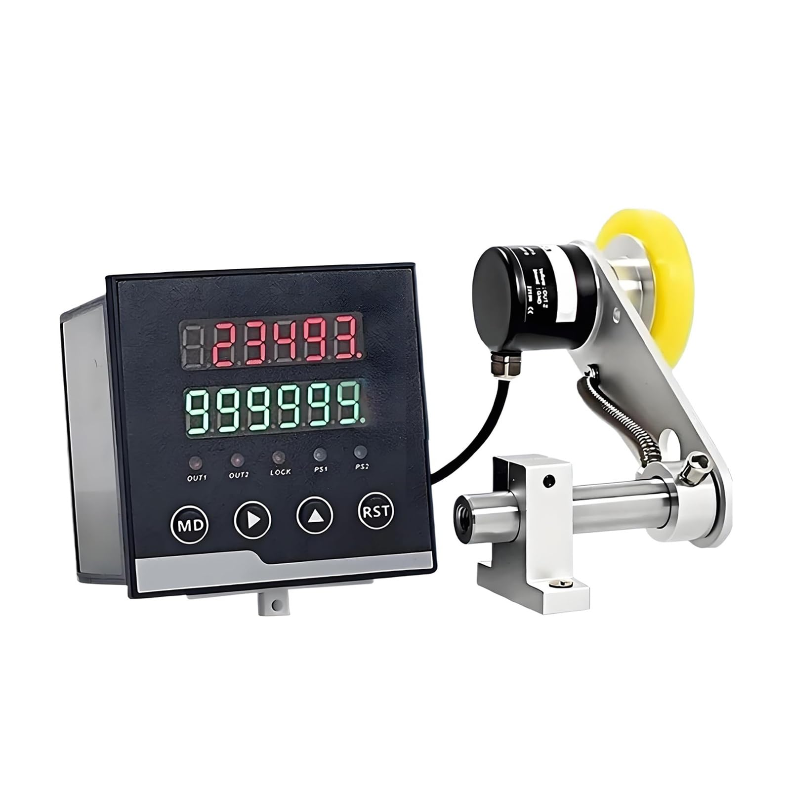Compteur de distance numérique avec haute fréquence, alarme et zéro automatique pour applications textiles et tissus