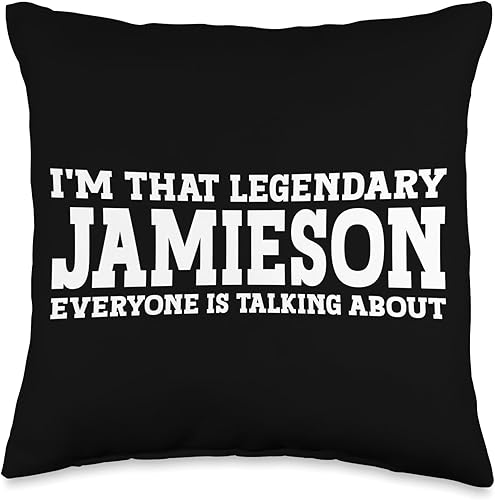 Surname Funny Team Family Last Name Jamieson Throw Pillow, 16x16, Multicolor
